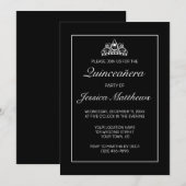 ミニマルモダンリストホワイトブラッククインセアニラ 招待状 (正面/裏面)