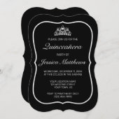 ミニマルモダンリストホワイトブラッククインセアニラ 招待状 (正面/裏面)