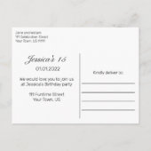 ミニマルモダンリストホワイトブラッククインセアニラ 案内ポストカード (裏面)