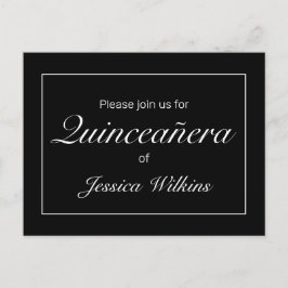 ミニマルモダンリストホワイトブラッククインセアニラ 案内ポストカード