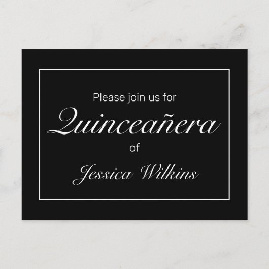 ミニマルモダンリストホワイトブラッククインセアニラ 案内ポストカード (正面)