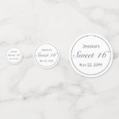 ミニマルモダンリストホワイトブラックスウィート16 コンフェッティ (裏面)