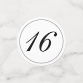 ミニマルモダンリストホワイトブラックスウィート16 コンフェッティ (スモール正面)