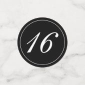 ミニマルモダンリストホワイトブラックスウィート16 コンフェッティ (スモール正面)