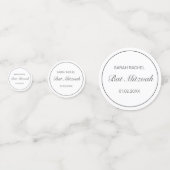 ミニマルモダンリストホワイトブラックバーバルミツワー コンフェッティ (正面)