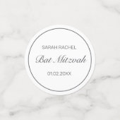 ミニマルモダンリストホワイトブラックバーバルミツワー コンフェッティ (スモール正面)