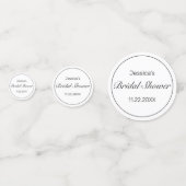 ミニマルモダンリストホワイトブラックブライダルシャワー コンフェッティ (正面)