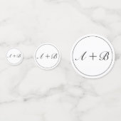 ミニマルモダンリストホワイトブラックブライダルシャワー コンフェッティ (裏面)