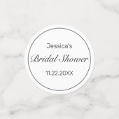 ミニマルモダンリストホワイトブラックブライダルシャワー コンフェッティ (スモール正面)