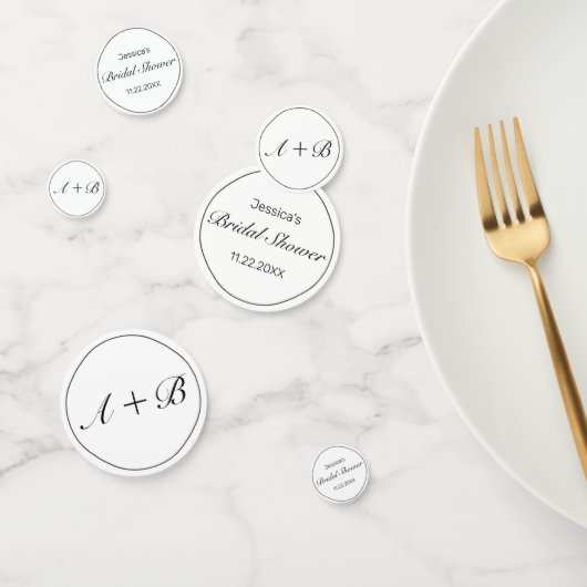 ミニマルモダンリストホワイトブラックブライダルシャワー コンフェッティ (グループ)