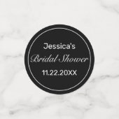 ミニマルモダンリストホワイトブラックブライダルシャワー コンフェッティ (スモール正面)