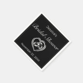 ミニマルモダンリストホワイトブラックブライダルシャワー スタンダードカクテルナプキン (角)