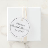 ミニマルモダンリストホワイトブラックブライダルシャワー フェイバータグ (インサイチュ)