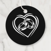 ミニマルモダンリストホワイトブラックブライダルシャワー フェイバータグ (裏面)