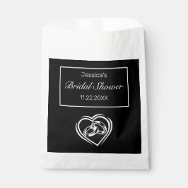 ミニマルモダンリストホワイトブラックブライダルシャワー フェイバーバッグ