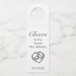 ミニマルモダンリストホワイトブラックブライダルシャワー ボトルネックタグ