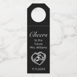 ミニマルモダンリストホワイトブラックブライダルシャワー ボトルネックタグ