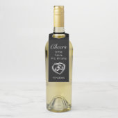 ミニマルモダンリストホワイトブラックブライダルシャワー ボトルネックタグ (ボトル)