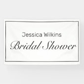 ミニマルモダンリストホワイトブラックブライダルシャワー 横断幕 (横)