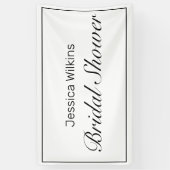 ミニマルモダンリストホワイトブラックブライダルシャワー 横断幕 (縦)