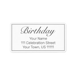ミニマルモダンリストホワイトブラック誕生日アドレス ラベル