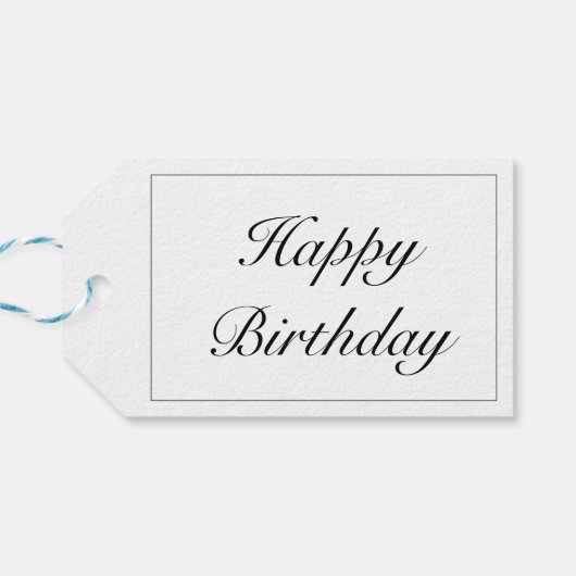 ミニマルモダンリストホワイトブラック誕生日 ギフトタグ (裏面横)