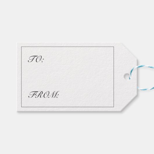 ミニマルモダンリストホワイトブラック誕生日 ギフトタグ (正面(横))