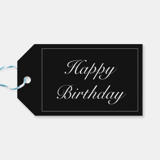 ミニマルモダンリストホワイトブラック誕生日 ギフトタグ (裏面横)