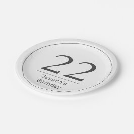 ミニマルモダンリストホワイトブラック誕生日 ペーパープレート