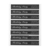 ミニマルモダンリストホワイトブラック誕生日 ラップアラウンドラベル (シート)