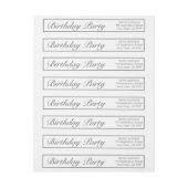 ミニマルモダンリストホワイトブラック誕生日 ラップアラウンドラベル (シート)