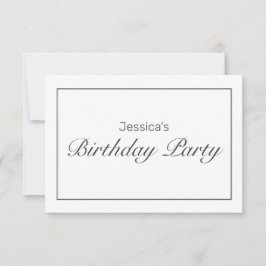 ミニマルモダンリストホワイトブラック誕生日 出欠カード