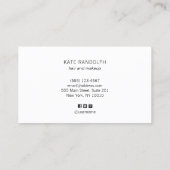 ミニマルモダンリストホワイトプロフェッショナル 名刺 (裏面)