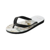 ミニマルモダンリストホワイトペオニーフローラ水彩色 キッズビーチサンダル (アングル)