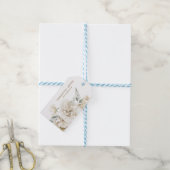 ミニマルモダンリストホワイトペオニーフローラ水彩色 ギフトタグ (より糸つき)