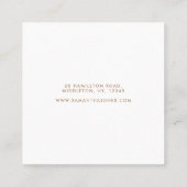 ミニマルモダンリストホワイトペオニーフローラ水彩色 コーリングカード (裏面)