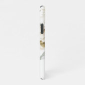 ミニマルモダンリストホワイトペオニーフローラ水彩色 iPhoneケース (右側)