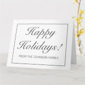 ミニマルモダンリストホワイトホリデー折り畳みグリーティング カード (黄色い花)