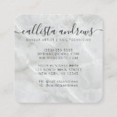 ミニマルモダンリストホワイトマーブルストーンのロゴ スクエア名刺 (裏面)