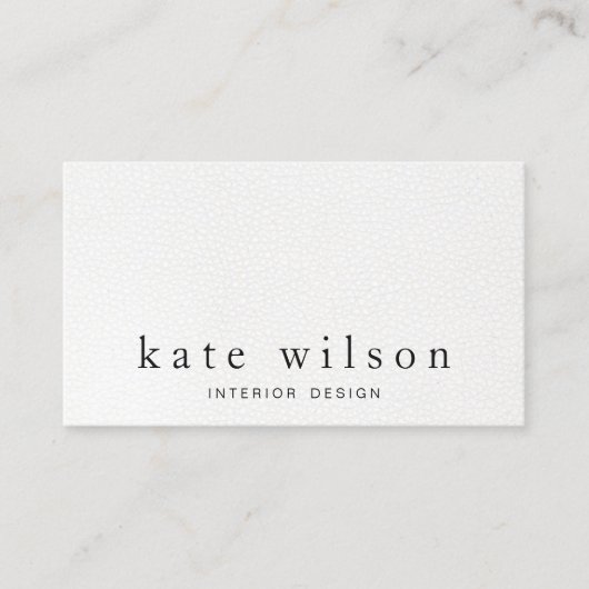 ミニマルモダンリストホワイトレザープロフェッショナル 名刺 (正面)