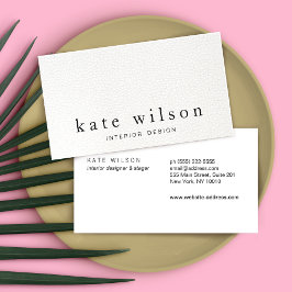 ミニマルモダンリストホワイトレザープロフェッショナル 名刺