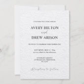 ミニマルモダンリストホワイトレース結婚式招待状 招待状 (正面)