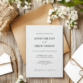 ミニマルモダンリストホワイトレース結婚式招待状 招待状