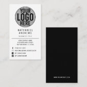 ミニマルモダンリストホワイトロゴソーシャルメディアカスタムB 名刺 (正面/裏面)