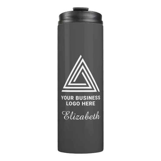 ミニマルモダンリストホワイト会社のロゴ従業員名 タンブラー (正面)