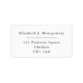 ミニマルモダンリストホワイト差出人住所 ラベル (正面)