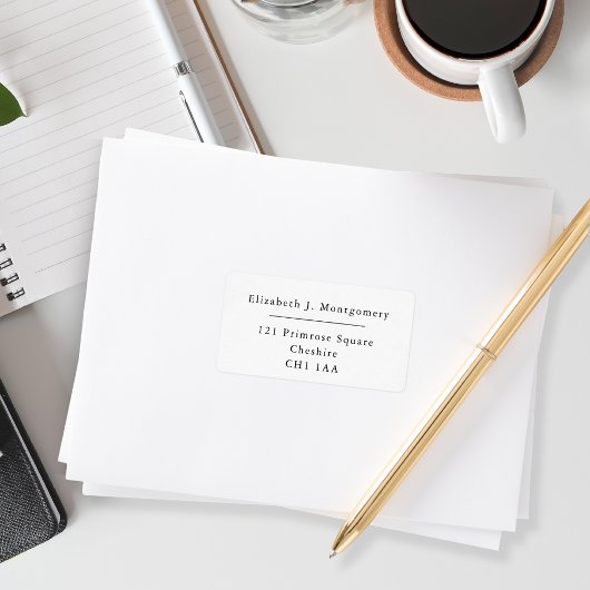 ミニマルモダンリストホワイト差出人住所 ラベル