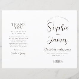 ミニマルモダンリストホワイト結婚式 プログラム