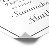 ミニマルモダンリストホワイト誕生日ウェルカムサイン ポスター (角)