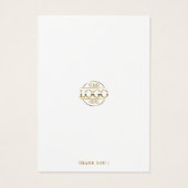 ミニマルモダンリストホワイト金ゴールドジュエリー表示カード (裏面)